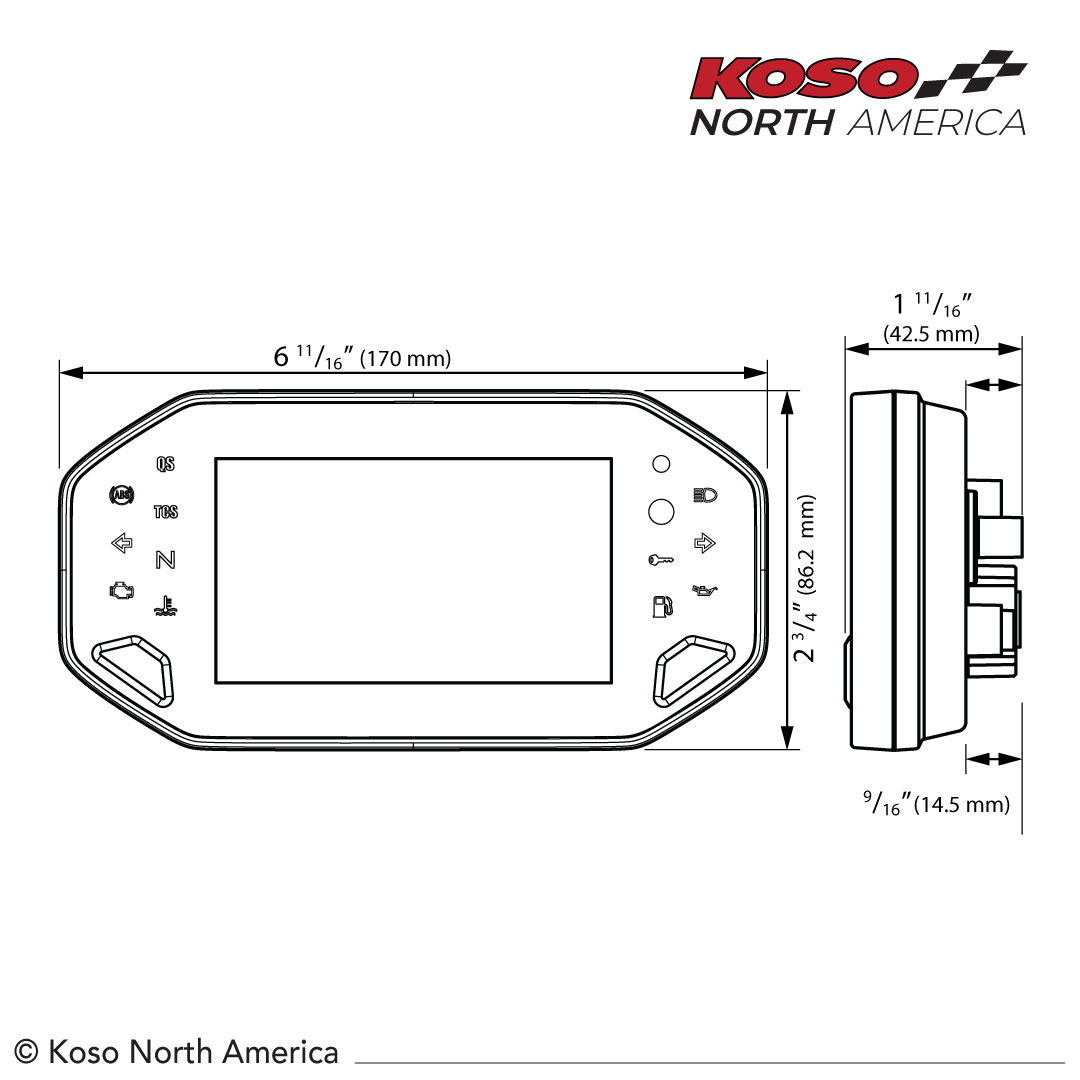 Koso RX-4 contachilometri TFT Bluetooth universale