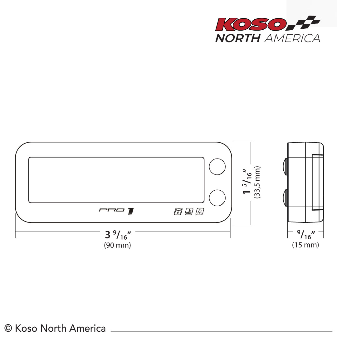 Koso Pro 1 contagiri temperatura e contaore retroilluminato