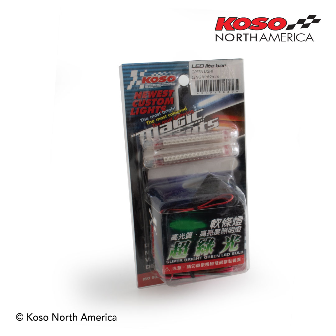 Koso barra a LED 69 mm verde