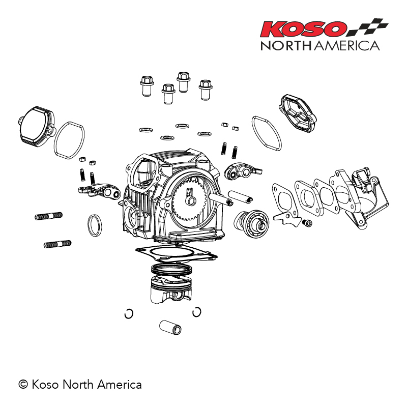 Koso 4V kit testa cilindro Honda Grom Monkey racing