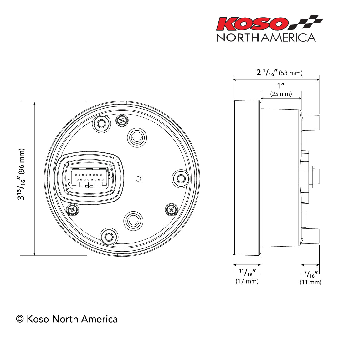 Koso DL-04 Contachilometri Multifunzione Universale LCD