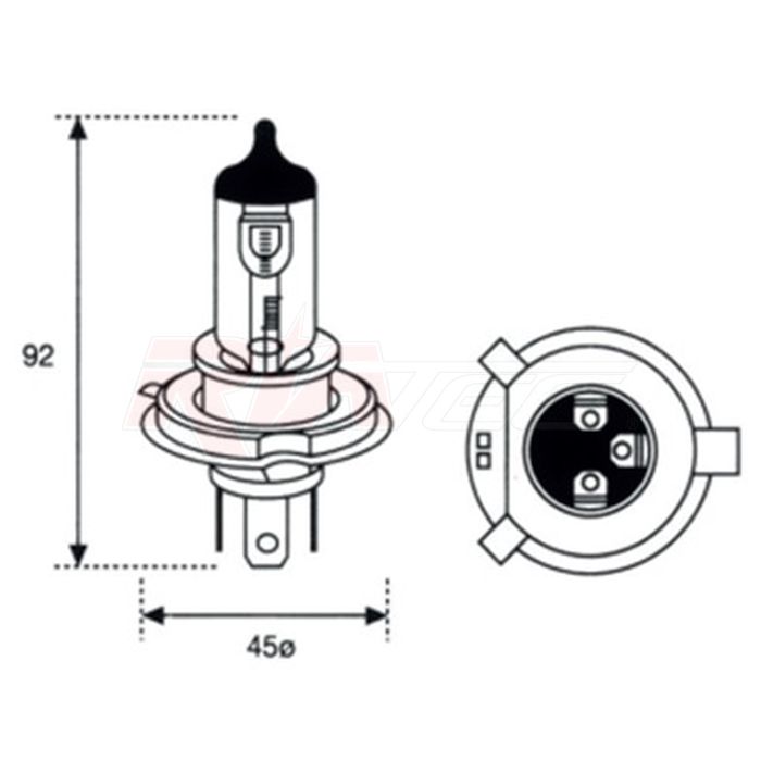 RIATEC MOD07LL lampada H4 attacco P43T