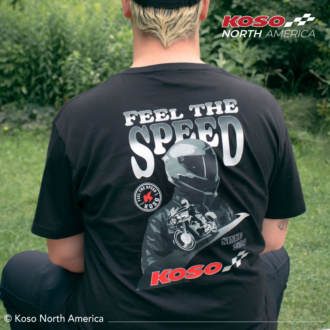Koso Feel The Speed t-shirt nera cotone grafica