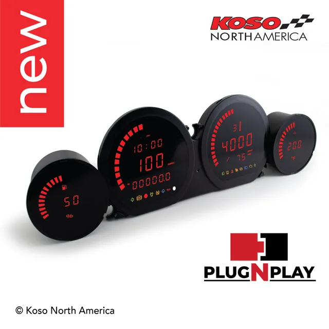 Koso HD-03L kit strumenti LED rossi Harley 2014-2023