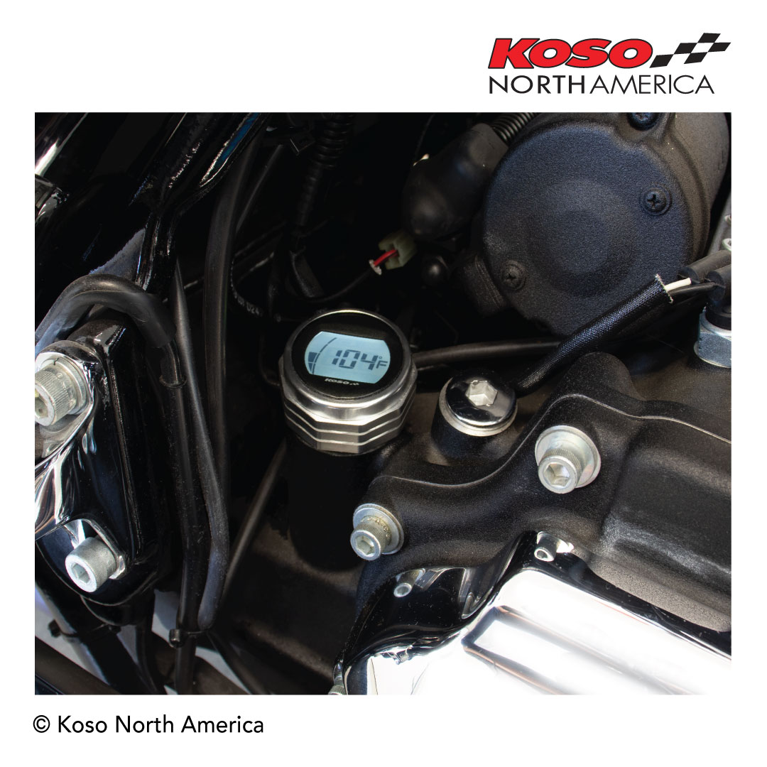 Koso astina livello olio Harley-Davidson nera con temperatura
