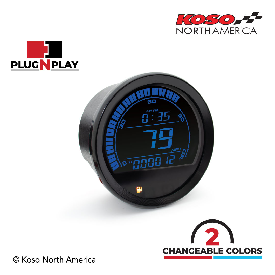 Koso HD-02S contachilometri Harley-Davidson cornice nera