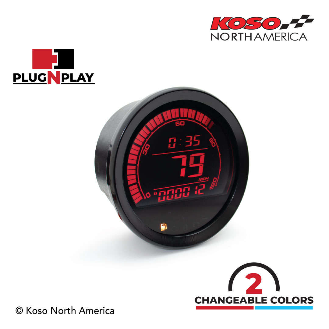 Koso HD-02S contachilometri Harley-Davidson cornice nera