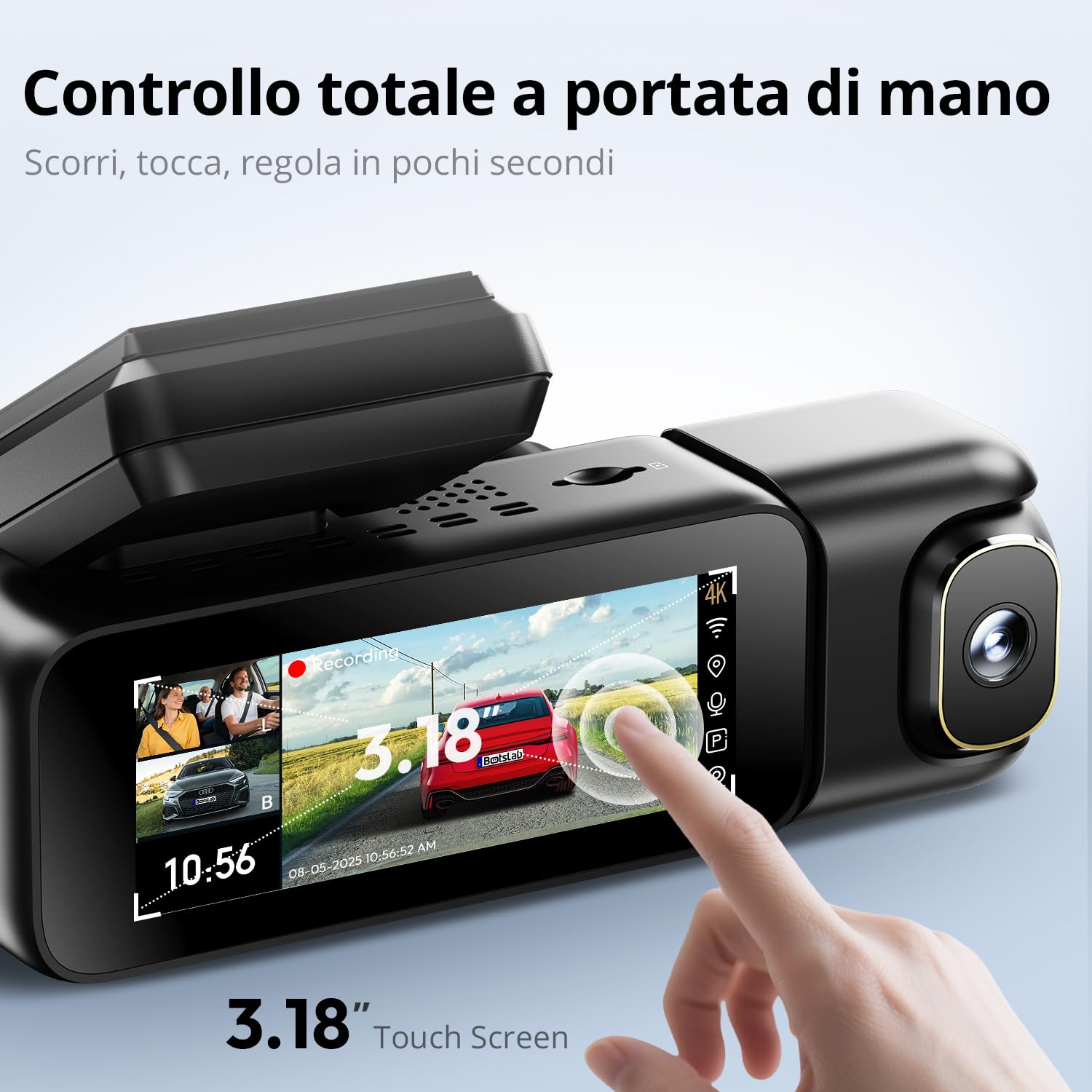 Botslab G980H dash cam 3 canali 4K controllo vocale