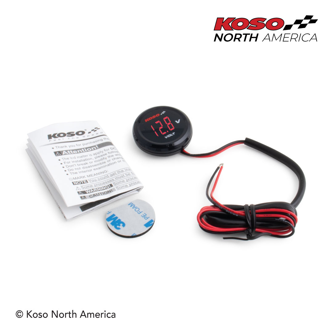 Koso I-Gear voltmetro moto digitale rosso