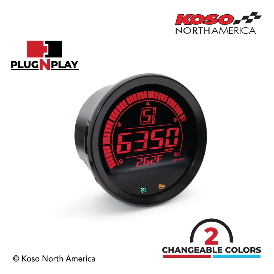Koso HD-02R contagiri Harley-Davidson ghiera nera 8000 RPM
