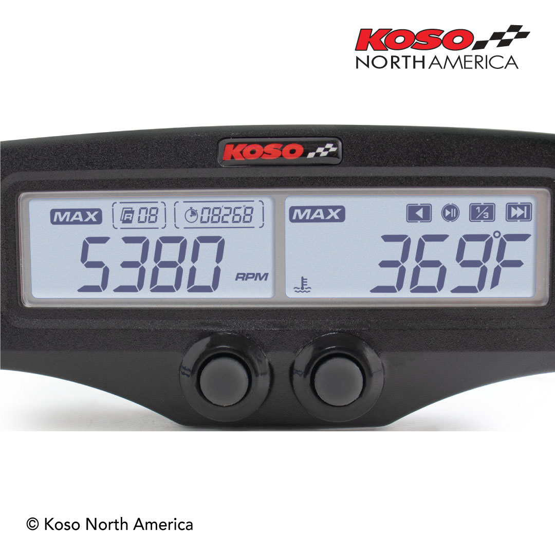 Koso EGT-02R Evo strumento EGT doppio con giri e acqua
