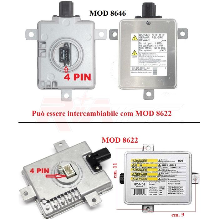 RIATEC MOD8646 centralina xenon 12V