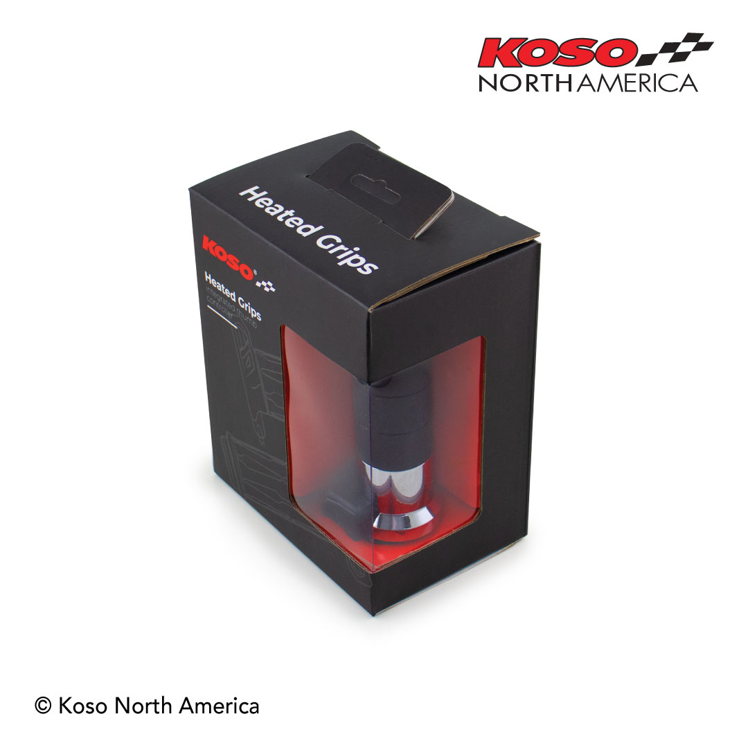 Koso Titan-X manopole riscaldate cromate Harley