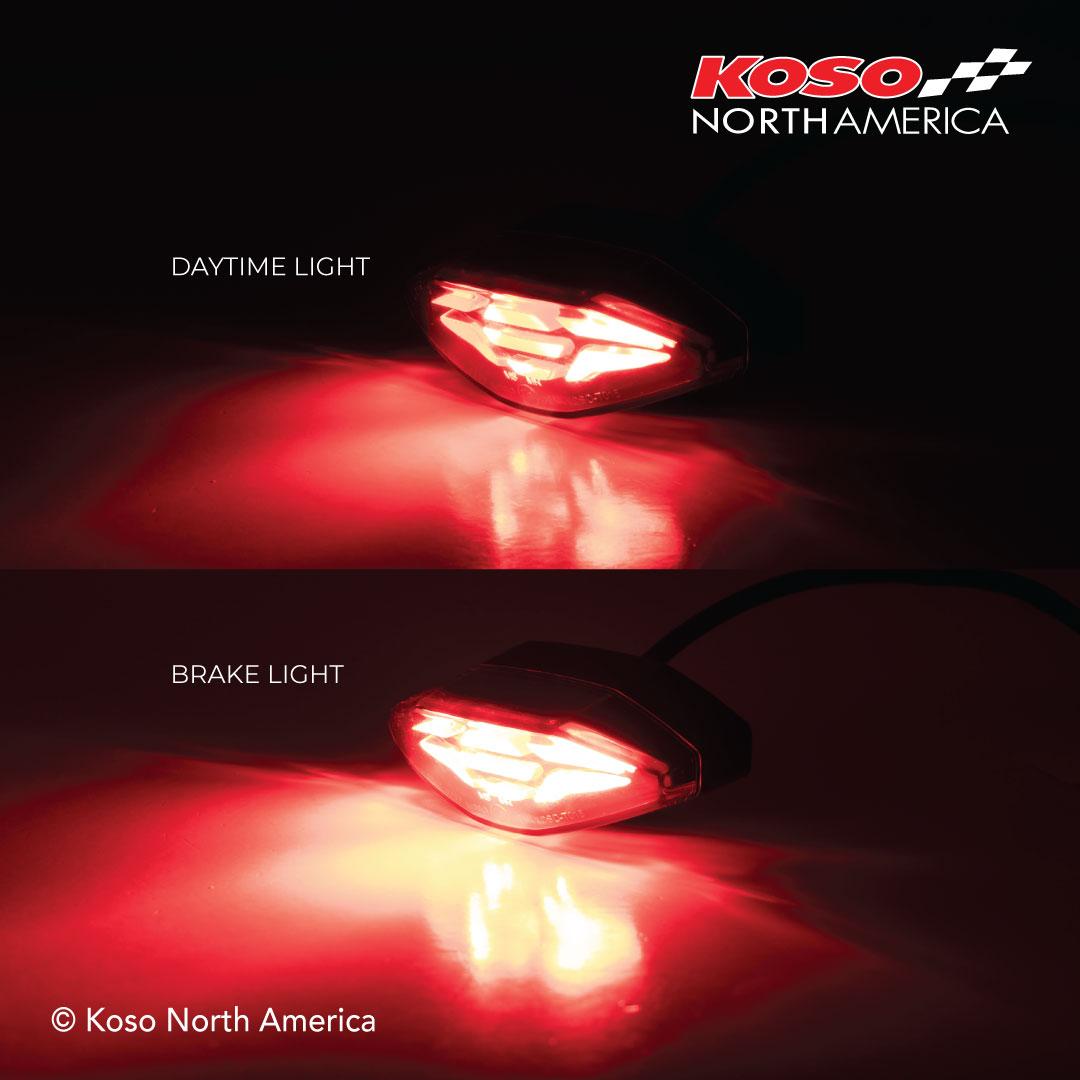 Koso GT-04 fanale posteriore LED moto lente trasparente stop