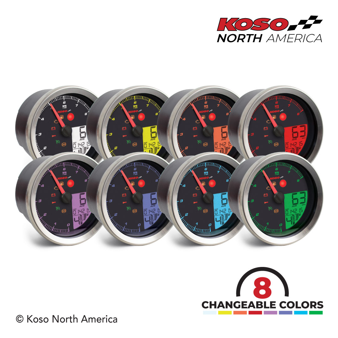 Koso HD-04 strumentazione 4" Harley argento