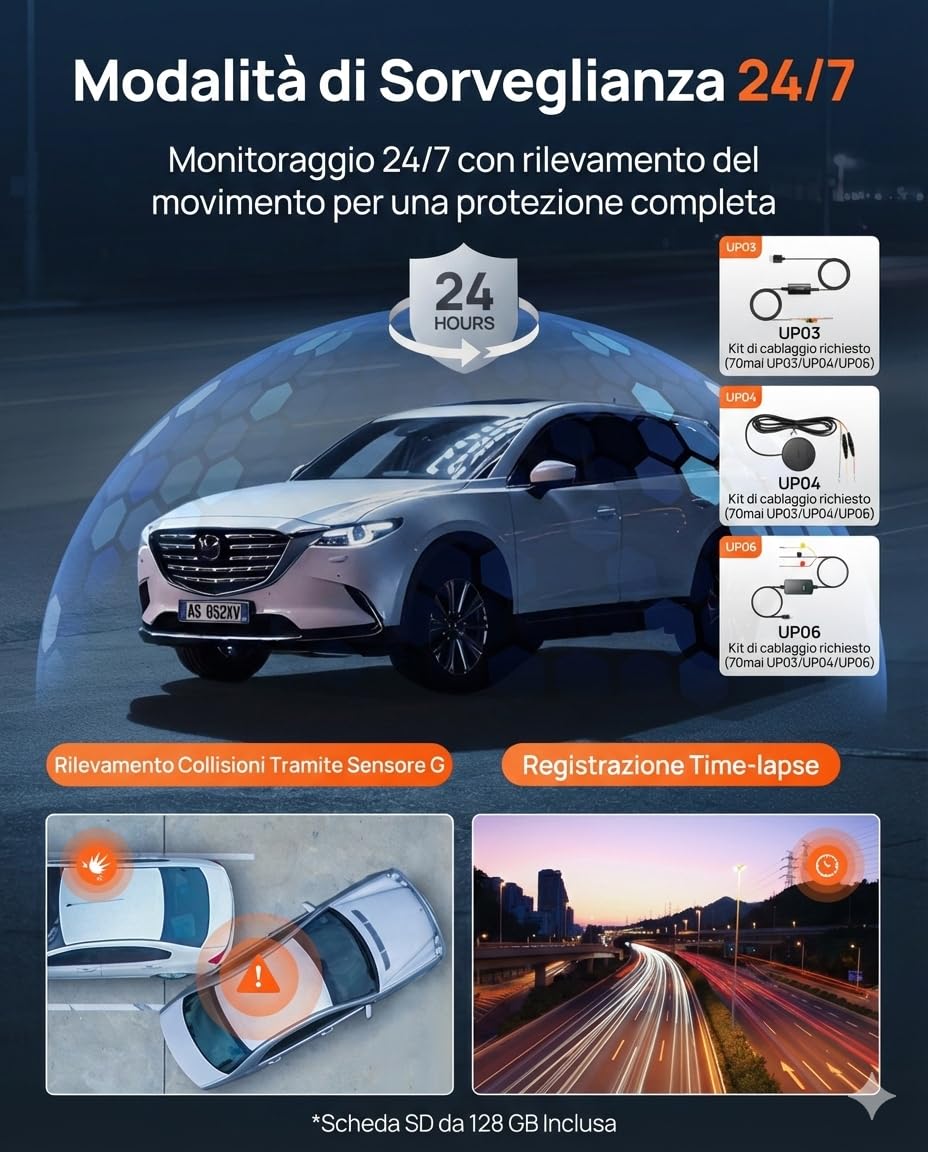 70mai Serie A A810S dash cam 4K SD 128GB GPS