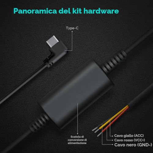 Botslab kit cablaggio dash cam Type-C parcheggio