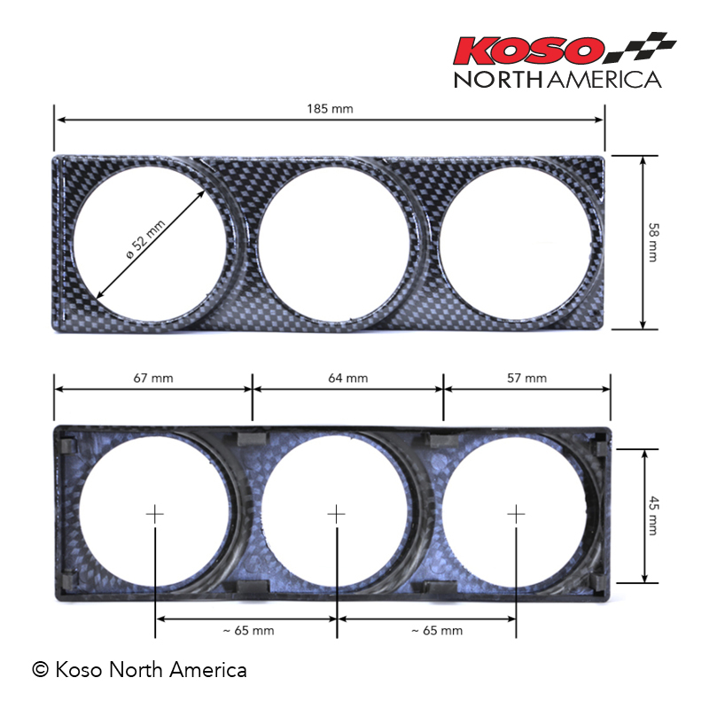 Koso Console Carbon Look supporto 2 pollici carbonio