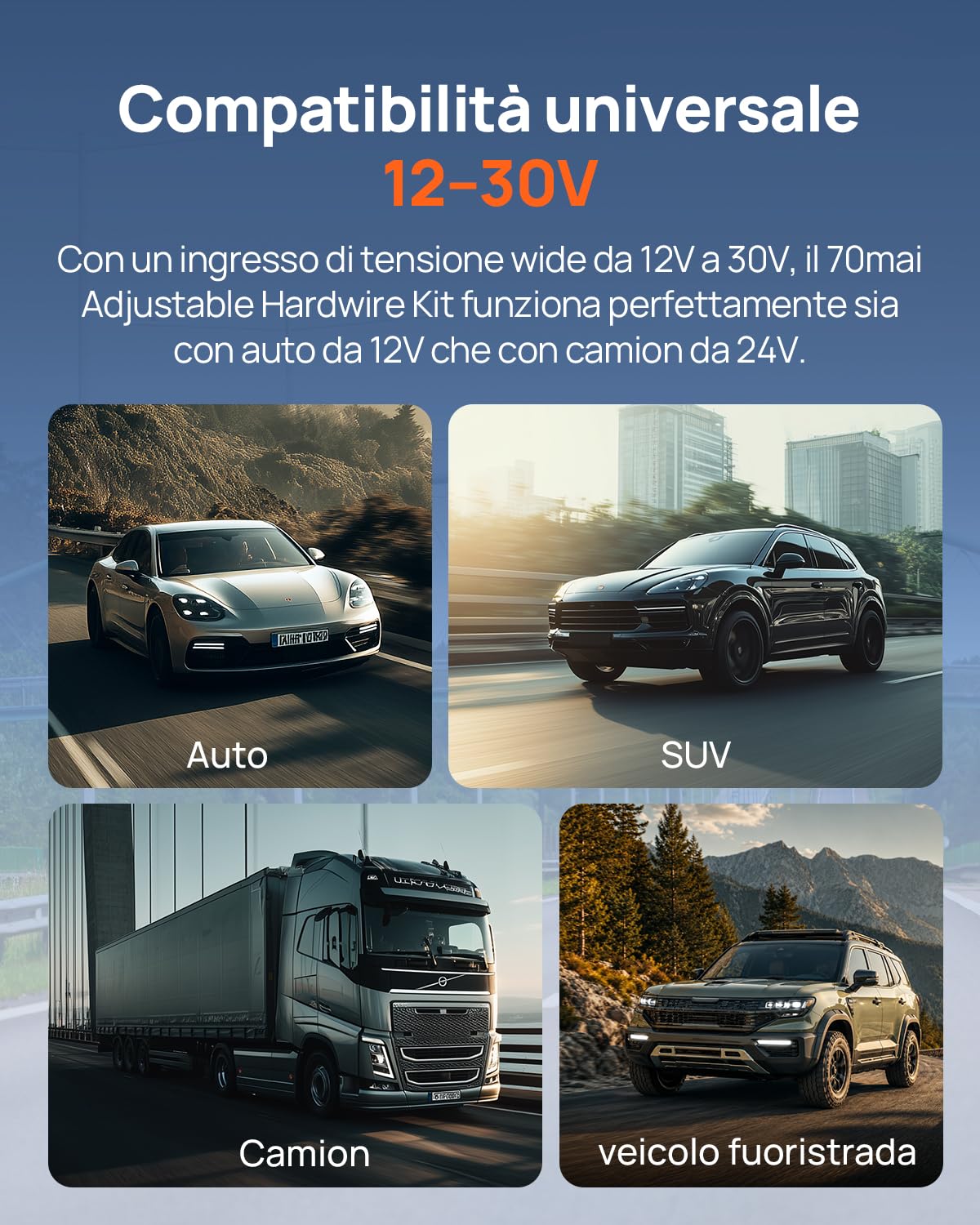 70mai UP06 kit cablaggio dash cam USB-C 12V-30V