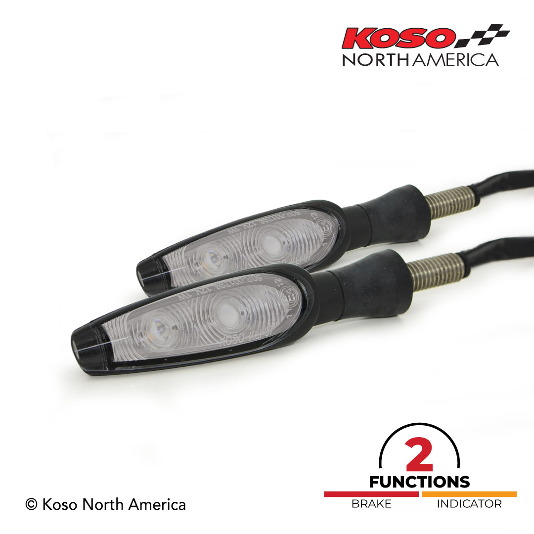 Koso Infinity frecce LED posteriori duali trasparenti