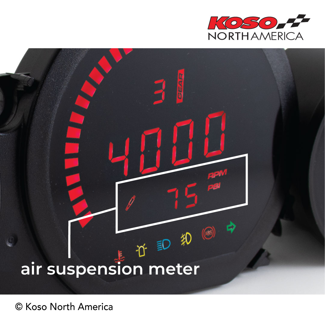 Koso HD-03L kit strumenti LED Harley 4 pezzi rosso