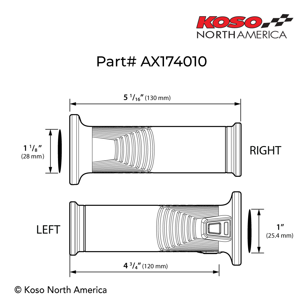Koso Artemis manopole riscaldate 130mm 5 livelli universali