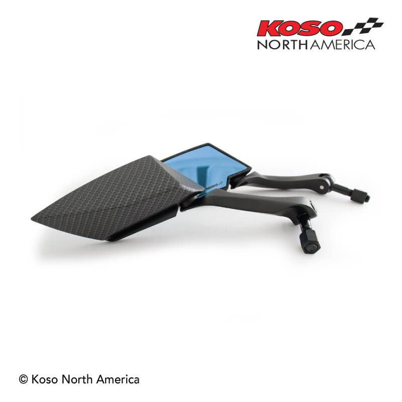 Koso TT-Style specchietti M10 carbonio lente blu