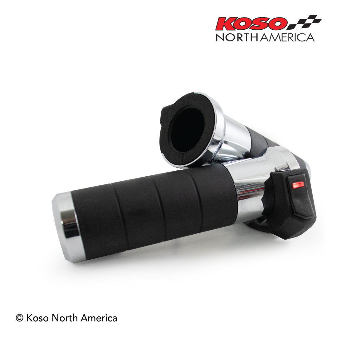 Koso Titan-S manopole riscaldate universali cromo